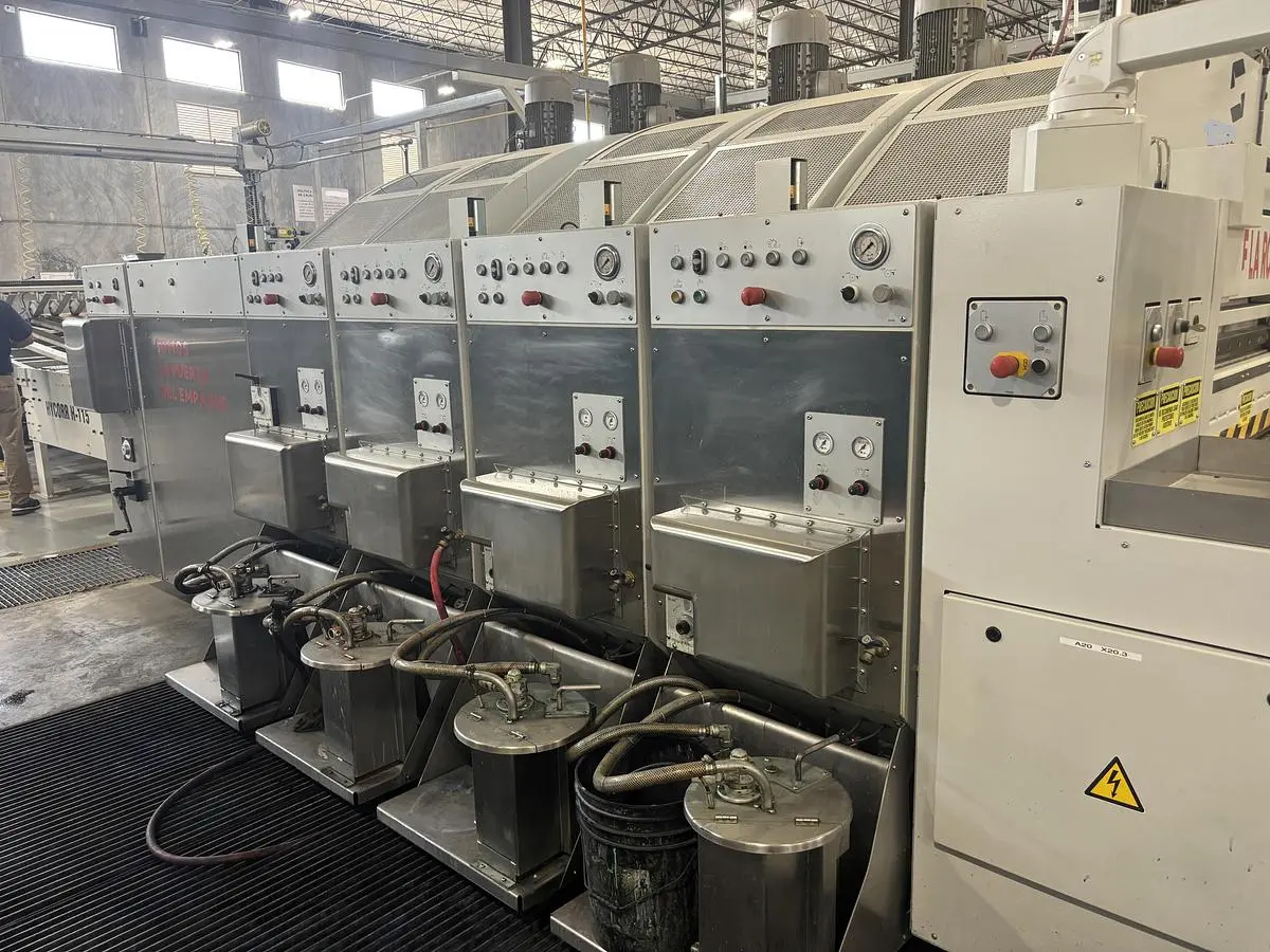 66" x 113" Hycorr 4 color High Graphics Rotary Die Cutter