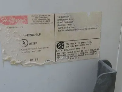 Hoffman A-423008LP Electrical Enclosure Control Panel Backplate 42x30x8" Fans
