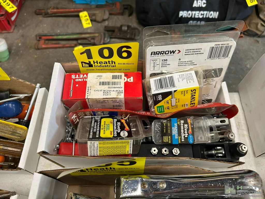 Used _UNKNOWN_ (2) RIVET GUNS AND ASSORTED RIVETS Riveters Illinois US | Heath Industrial Auction Services #1379544