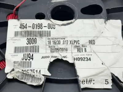 454-0198-000 | Judd Wire  Wire 18AWG 16/30 .017 XLPVC H09234 3000ft / 2650ft LEFT - New Other