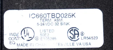GE FANUC IC660BBD025 GENIUS BLOCK W/ IC660TBD025K TERM. ASSY., 32 CIRCUITS