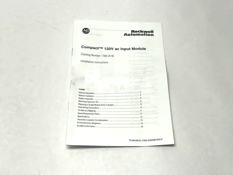 New | in-Stock Allen-Bradley 1769-IN006B-EN-P Manuals Michigan US | Maverick Industrial Sales #1489402
