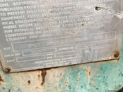 Used Worthington OF6M2 See Pictures for more Information Lubricated Reciprocating Air Compressors Oklahoma US | Borderless Services #1378269