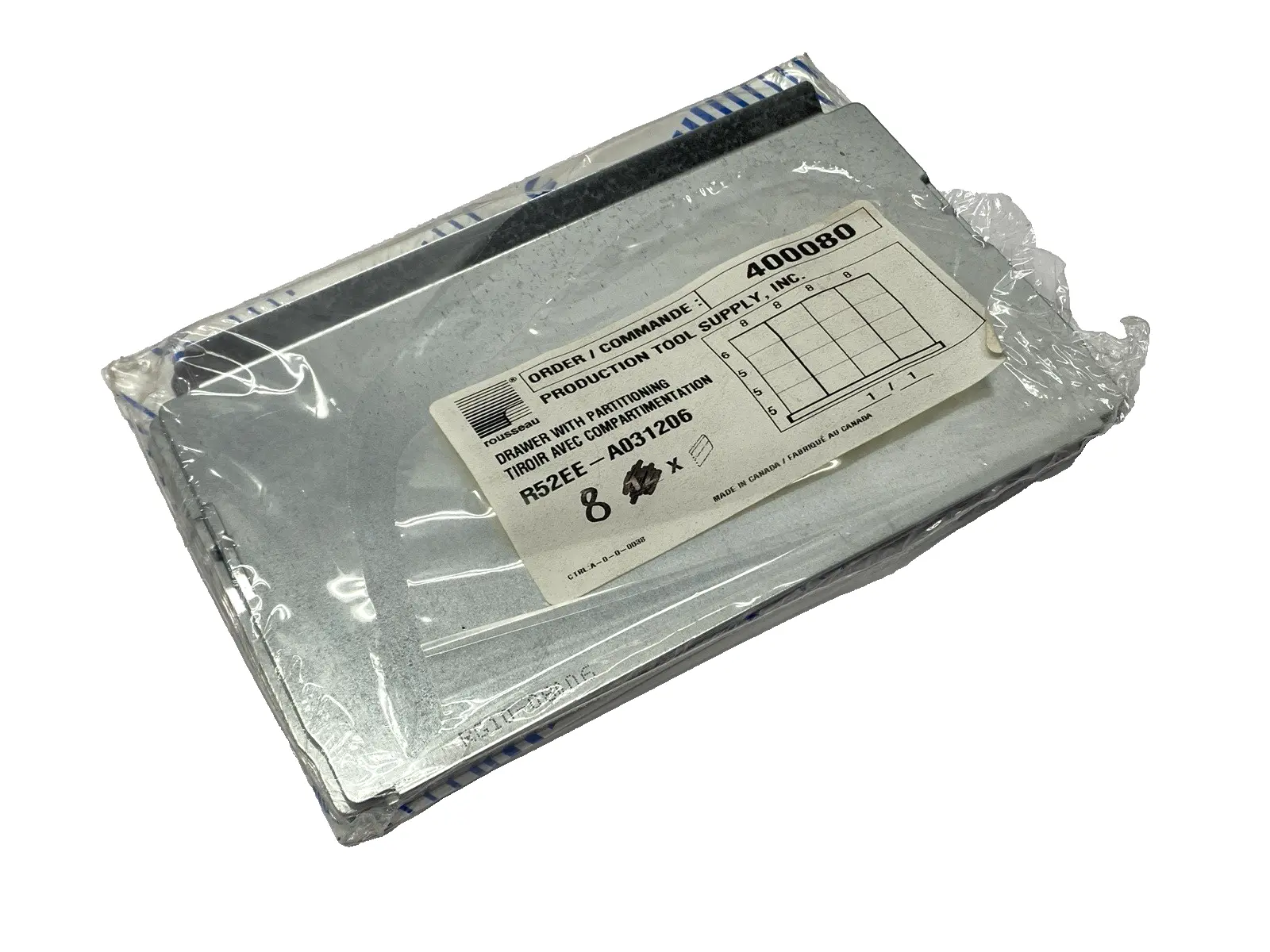 USED ROUSSEAU METAL DRAWER WITH PARTITIONING PKG OF 8