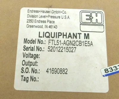 NEW ENDRESS HAUSER FTL51-AGN2CB1E5A LEVEL LIMIT SWITCH FTL51AGN2CB1E5A