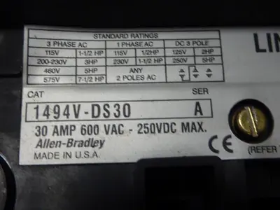 USED ALLEN BRADLEY 1494V-DS30 SER A
