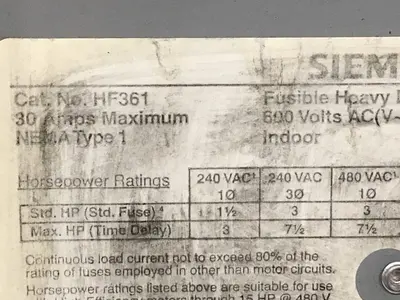 USED SIEMENS HF361