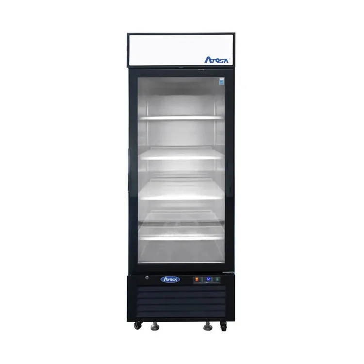 New | in-Stock Atosa New Atosa MCF8722GR Bottom Mount (1) Glass Door Merchandiser Refrigerator 19.39 Cu Ft - Black Display Refrigerators Illinois US | Falcon Restaurant Supply #1375460