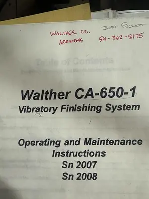 Used WALTHER CA-650 Vibratory Machines Michigan US | RAB Industries, Inc. #184111