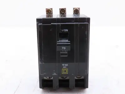 Square D QOB370 Bolt On Circuit Breaker 3 Pole 70A 240V Square Screws