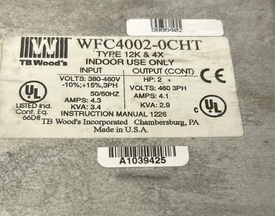 USED TB WOOD'S WFC4002-0CHT