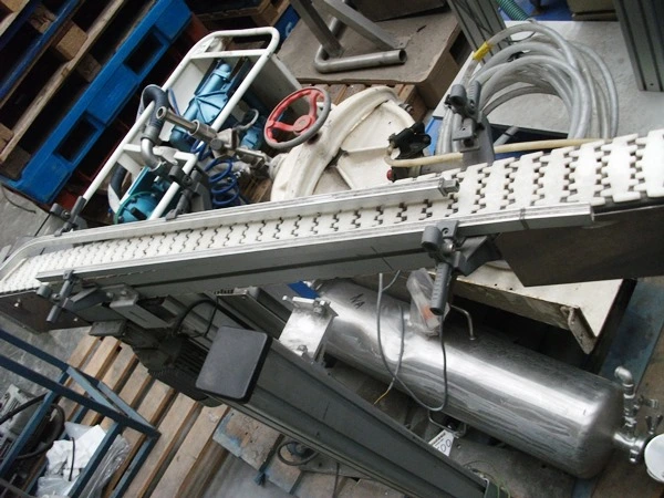 80mm wide plastic link belt by 1,400mm long