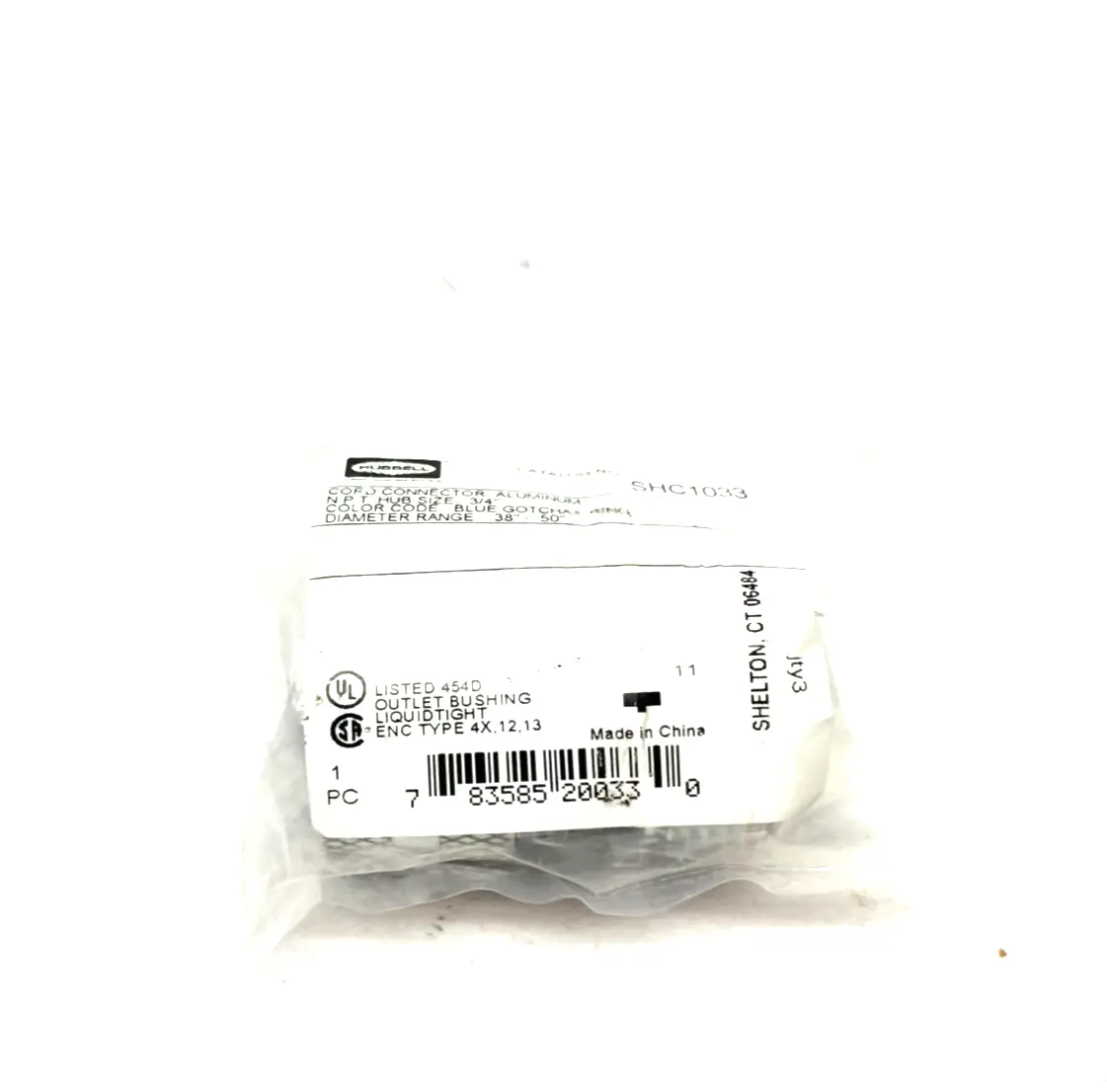 NEW HUBBELL KELLEMS ALUMINUM CABLE GRIP 3/4" MALE STRAIGHT .38"-.50"