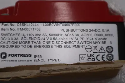 FORTRESS INTERLOCKS ITM-00571758 PART NO C6SKL12LL411L00B0WNT04697F200 #2555C