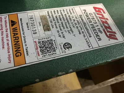 G7873 | Grizzly | Power Feeders