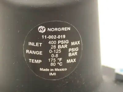 Norgren 11-002-019 Pneumatic Air Regulator 1/4" NPT 400PSIG Max 0-125PSIG Range