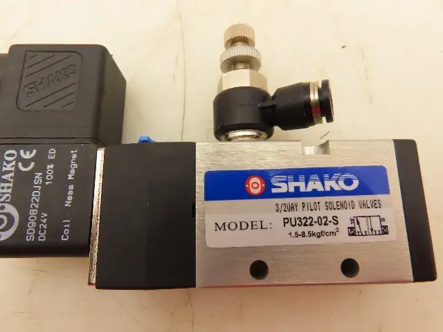 Shako PU322-02-S Pneumatic Pilot  Solenoid Valve 24VDC 3/2Way