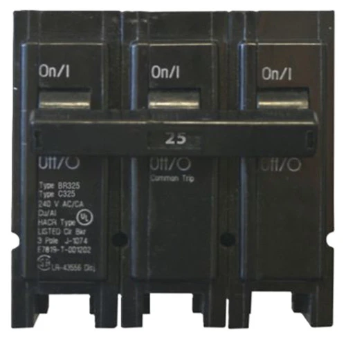 Eaton BR325 Type BR Circuit Breaker, 25A, 3-Pole, 240V, Common Trip [New]