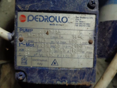 385 LPM Pedrollo M/S Centrifugal Pump  1.1kw Type HFM / 5A