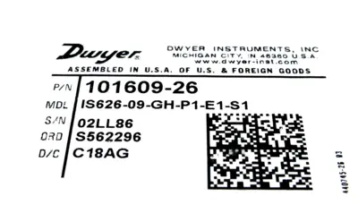 NEW DWYER IS626-09-GH-P1-E1-S1 PRESSURE TRANSMITTER IS62609GHP1E1S1