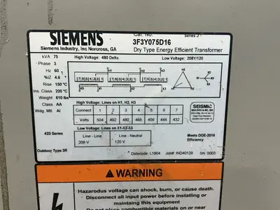 USED SIEMENS 3F3Y075D16