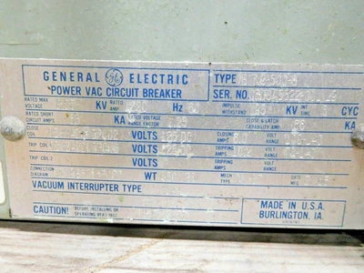 Used GE VB 7.2-500-3 Circuit Breakers Ohio US | Equipment Recovery Corp. #1330513