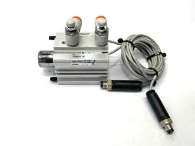 Used SMC Pneumatic Cylinder Stopper 32mm Bore 20mm Stroke Pneumatic Cylinders Michigan US | Maverick Industrial Sales #1419217