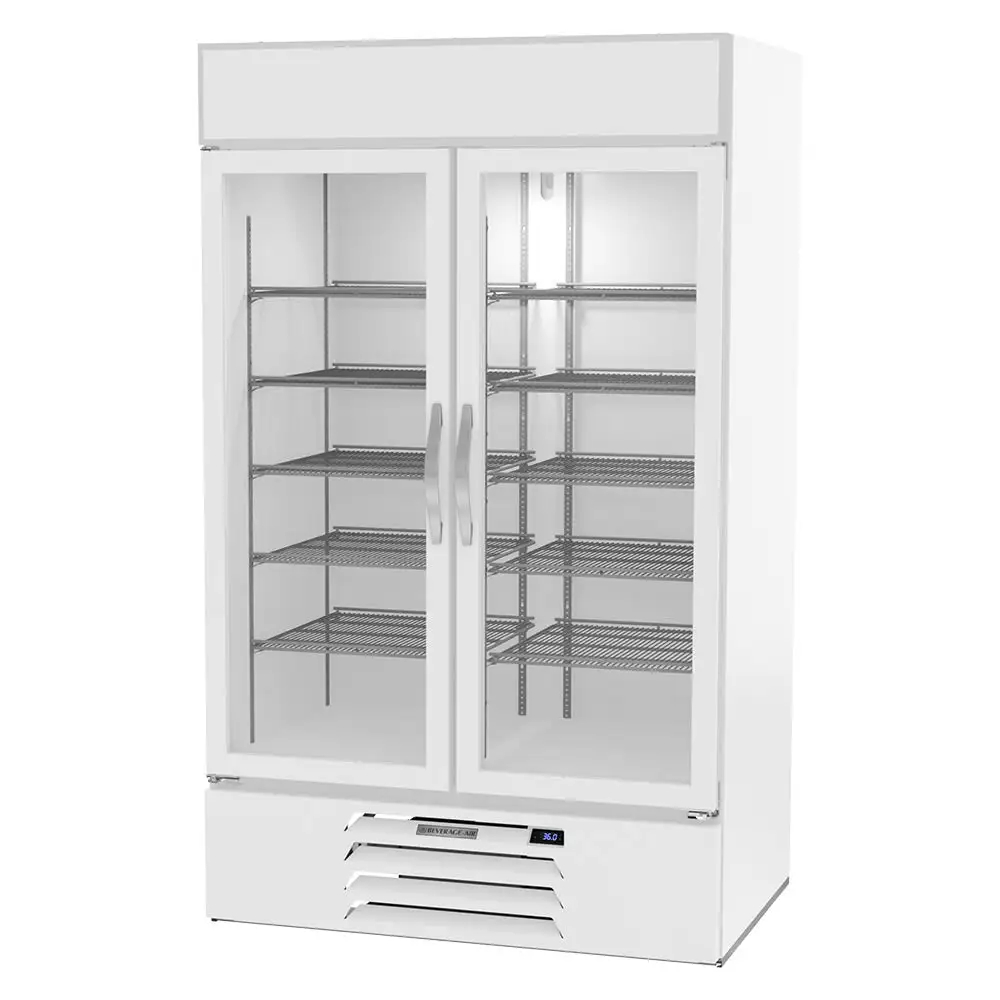 Beverage-Air MMR44HC-1-W 47" Marketmax™ Two Section Glass Door Merchandiser - (2) Left/right Hinge Doors, White, 115v