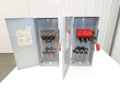 General Electric TH3362 GE Safety Disconnect Switch Fused 60A 600VAC Lot of 2