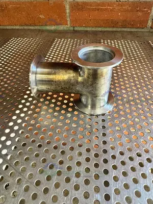 Used 3 WAY STAINLESS STEEL KF 50 NIPPLE VACUUM FITTING Valves/Fittings California US | Equipment Lab #1317048