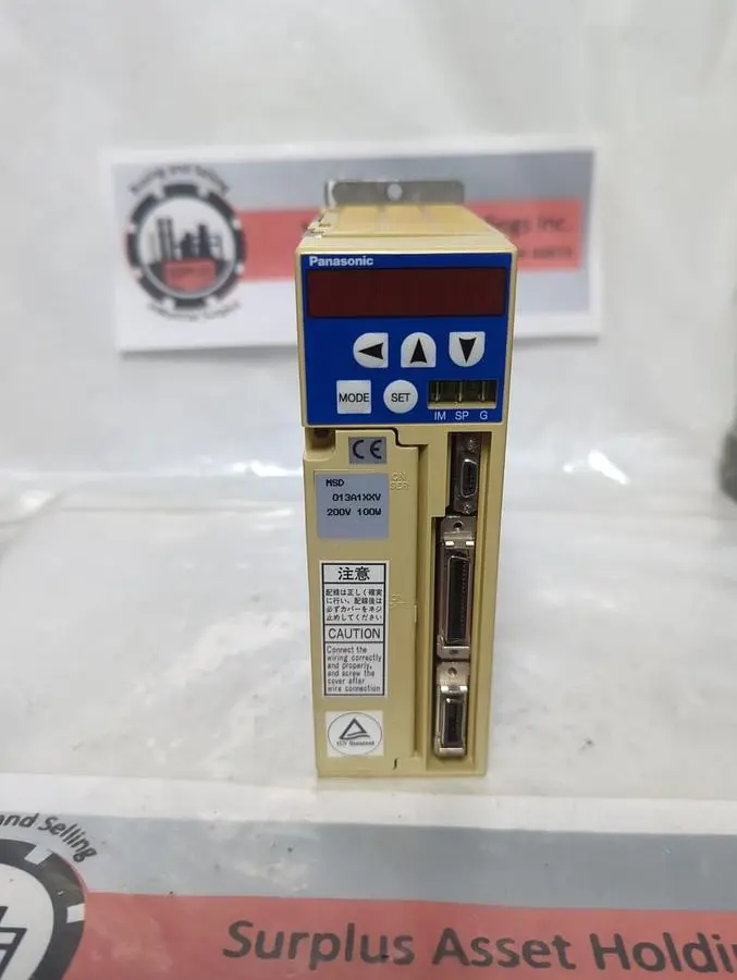 Used PANASONIC MSD 013A1XXV Industrial Controls Ohio US | Surplus Asset Holdings #1441554