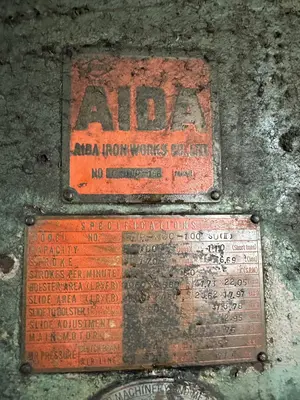 USED AIDA PR-XGC-100CAPACITY ............ 110 TONSTROKE .............. 6.6"