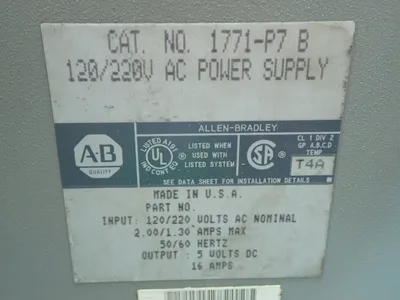 Used ALLEN BRADLEY 1771P7 PLC Power Supplies Ohio US | HGR 24 #879788