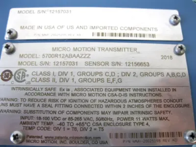 USED Micro Motion 5700 R12 ABAAZZZ AAZZZ