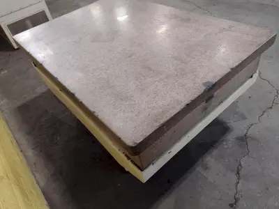 72 X 48" X 12" 4 LIP PINK GRANITE SURFACE PLATE WITH STAND: STOCK 17346