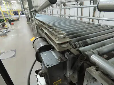 Automotion 30"x 24' V-Belt End Drive Skew Bed Roller Conveyor 3/4Hp 460V 170FPM