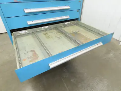 Nu-Era Modular Tool Storage Cabinet 9 Drawer 45x28x61" Stanley Vidmar Blue