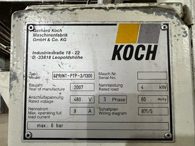 Used 2007 KOCH SPRINT PTP-3/1300 Throughfeed boring and boring/dowel-inserting machines Ontario CA | Aldan Woodworking Machinery #1252702