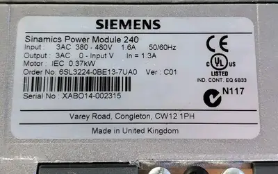 USED Siemens 6SL3224-0BE13-7UA0 Sinamics Power Module 240 Servo Drive