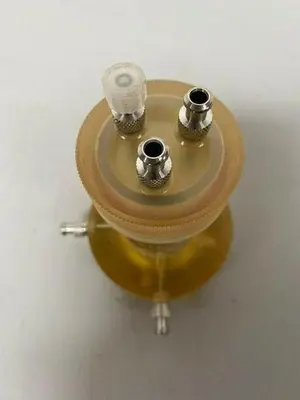 USED ACRYLIC 40ML VS1006-049 VESSEL W/ MULTIPLE .25" FITTINGS