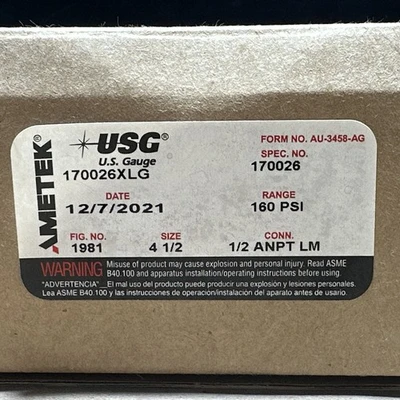 NEW AMETEK 170026XLG