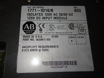 Used ALLEN BRADLEY 1771ID16/B Input / Output Modules | HGR 24 #733394