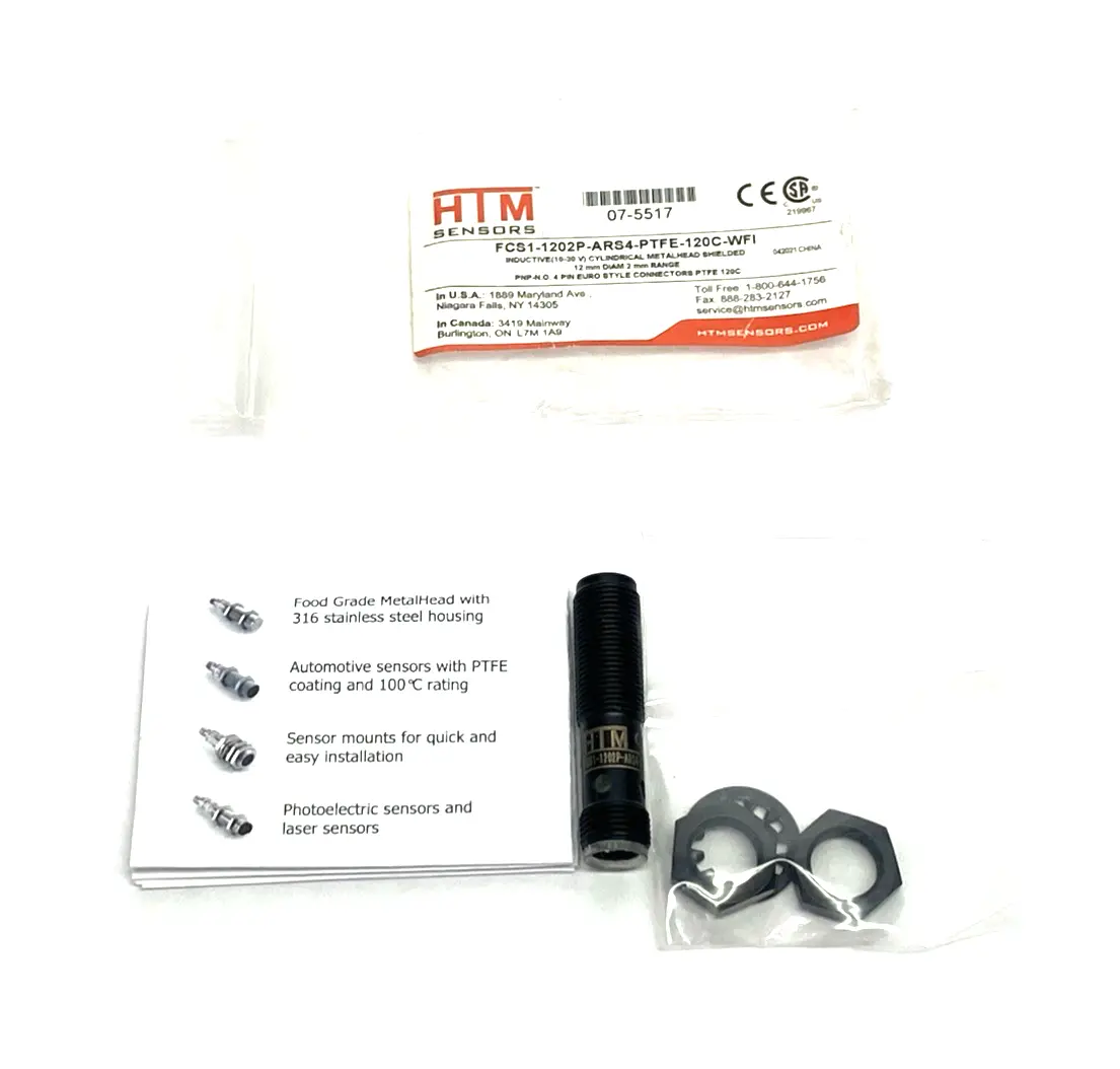 New | in-Stock HTM Sensors Cylindrical Inductive Proximity Sensor Metalhead Shielded 07-5517 Proximity Sensors Michigan US | Maverick Industrial Sales #1399944