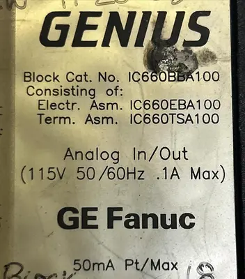 USED GE FANUC IC660BBA100