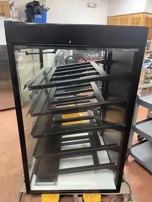 Used Royston Glass Used 38"x52" Royston Glass 2 Door lighted Display Case Merchandiser Cabinet with 5 Shelves 120V Food Displays Illinois US | Falcon Restaurant Supply #1375814
