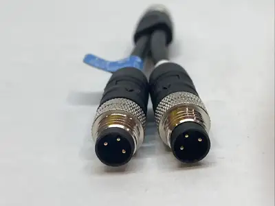 USED SICK SBO‑02C08‑KBD M8 4‑PIN FEMALE TO DUAL 3‑PIN MALE Y‑SPLITTER CABLE