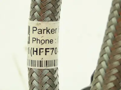 Parker P76212501 Braided Steel Flex Hose 1/4" x 8' Female JIC Swivel Ends