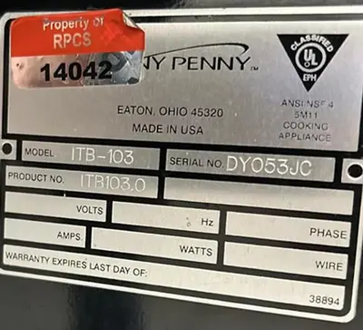 USED HENNY PENNY ITB-103