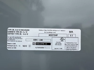 Square D Line Panelboard HC3273WP SCHNEIDER ELECTRIC 80045-098-02