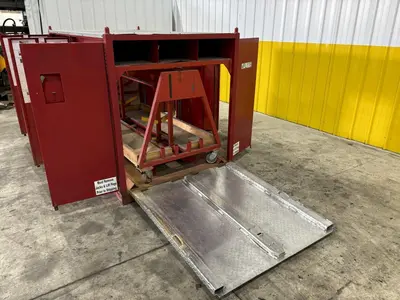 4' X 4' X 7' GONDOLA TRAIN PORTABLE RIGGING & STORAGE BOX w/ RAMP & ROLL OUT CART: STOCK #22008